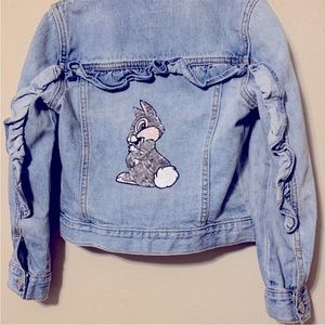 GAP x Disney Bambi Thumper sequin Jean jacket Size S (6-7)